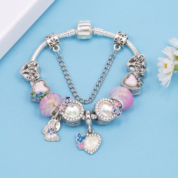 925 Love Valentine's Day Themed Decorative Pendant Bracelet - Picture 3 of 5